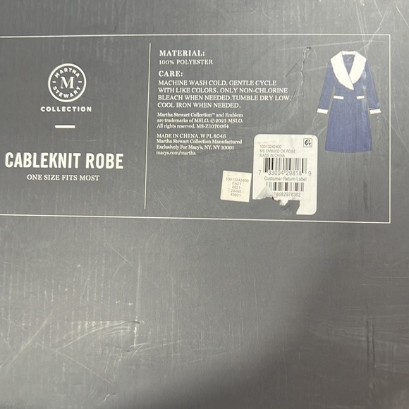 One size fits all WOMEN ROB NIB BLUE AND WHITE - Picture 2 of 2